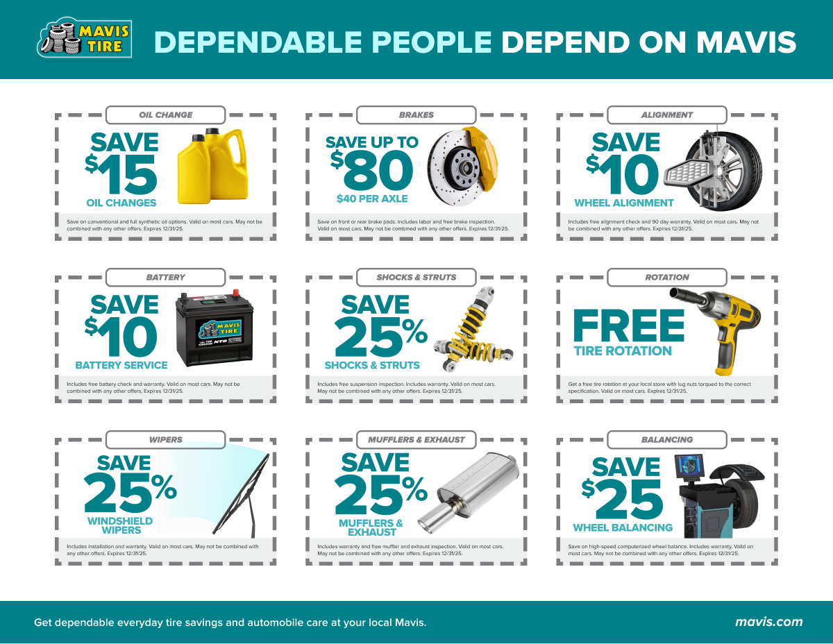 Mavis Tire Oil Change Coupons