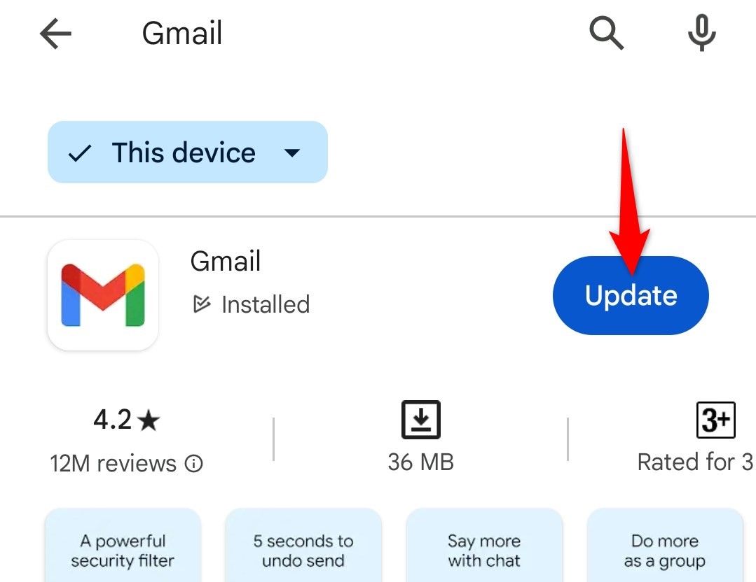 How to Update Gmail App in Android