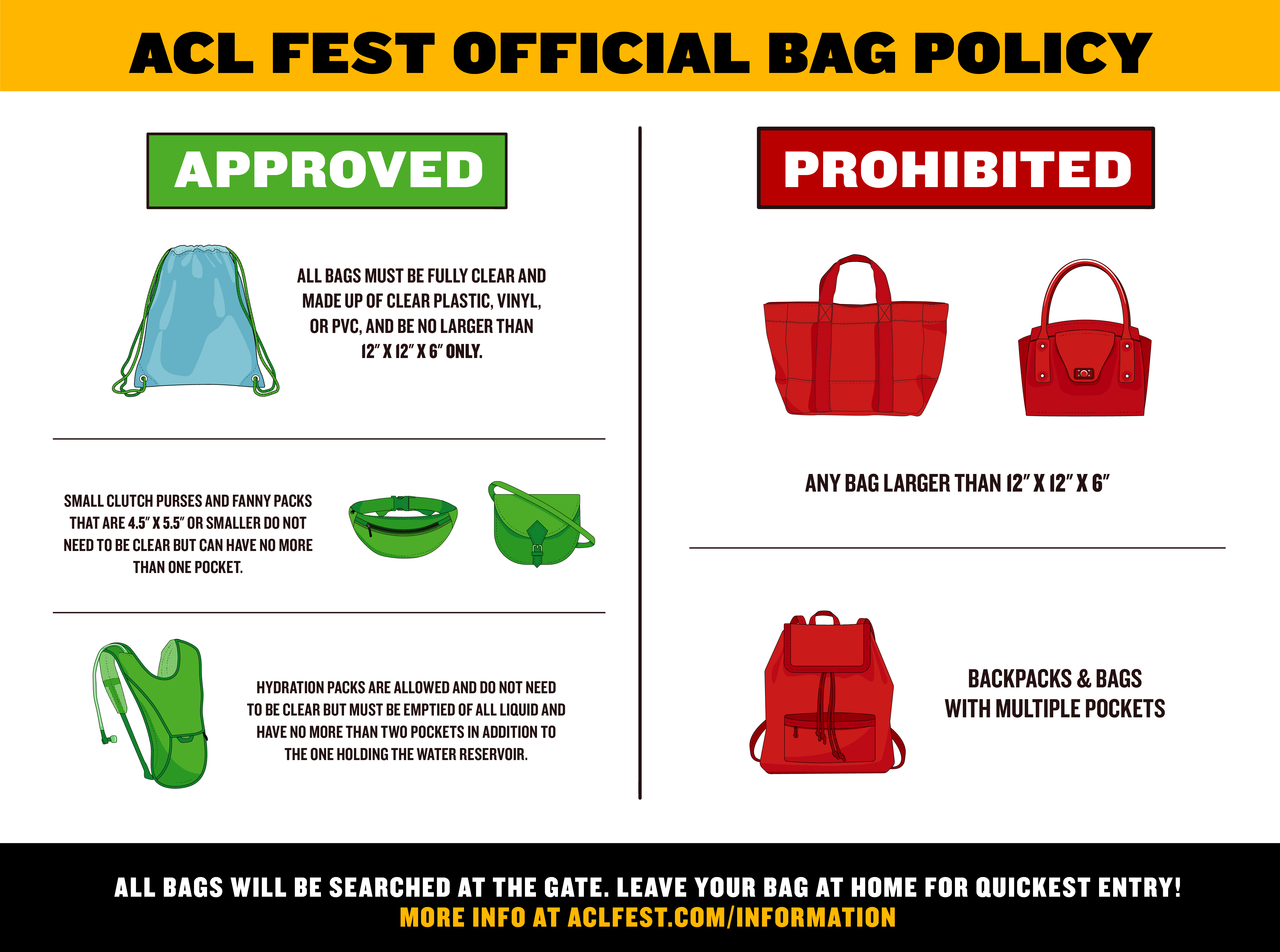 Acl Live Clear Bag Policy