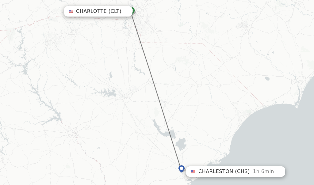 Distance from Charlotte Nc to Charleston Sc