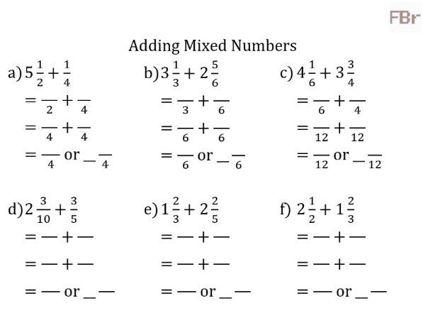 Add Subtract Fractions and Mixed Numbers Worksheet
