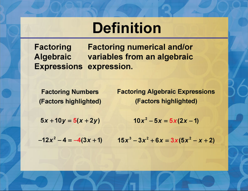 What Is the Meaning of Factoring in Math