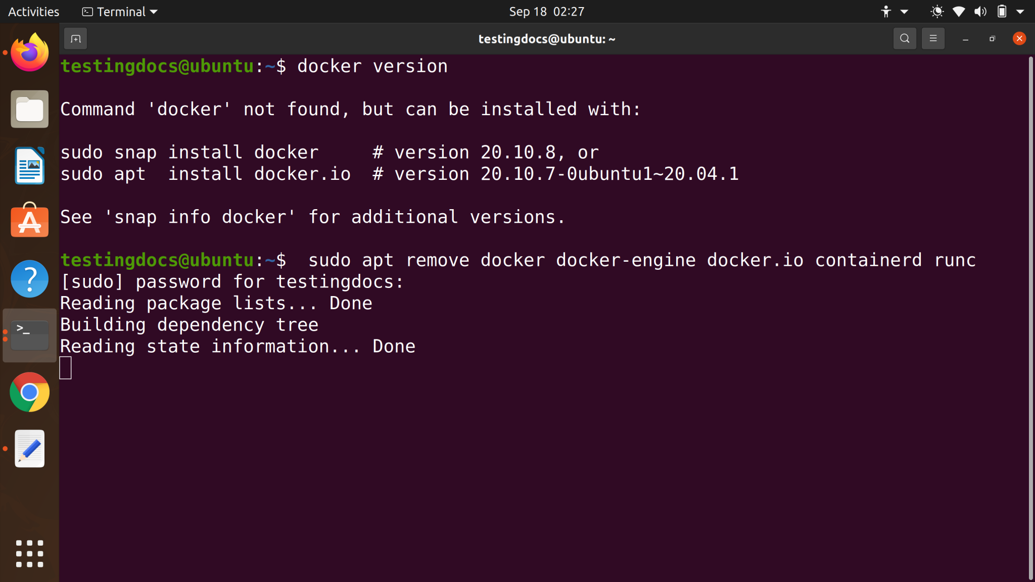 Docker Installation in Ubuntu