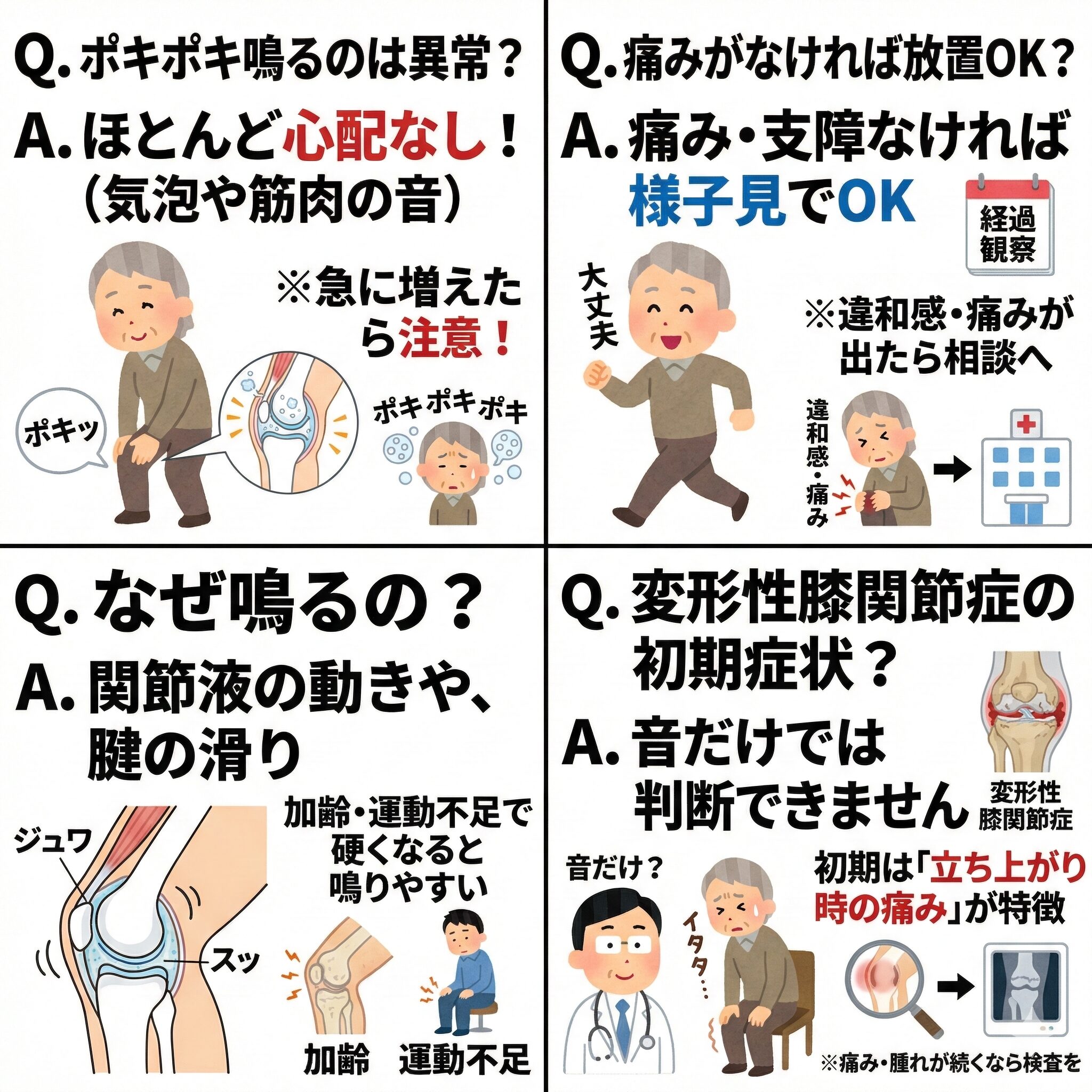 膝がポキポキ鳴る放置は危険？専門医が明かす原因と改善ストレッチ