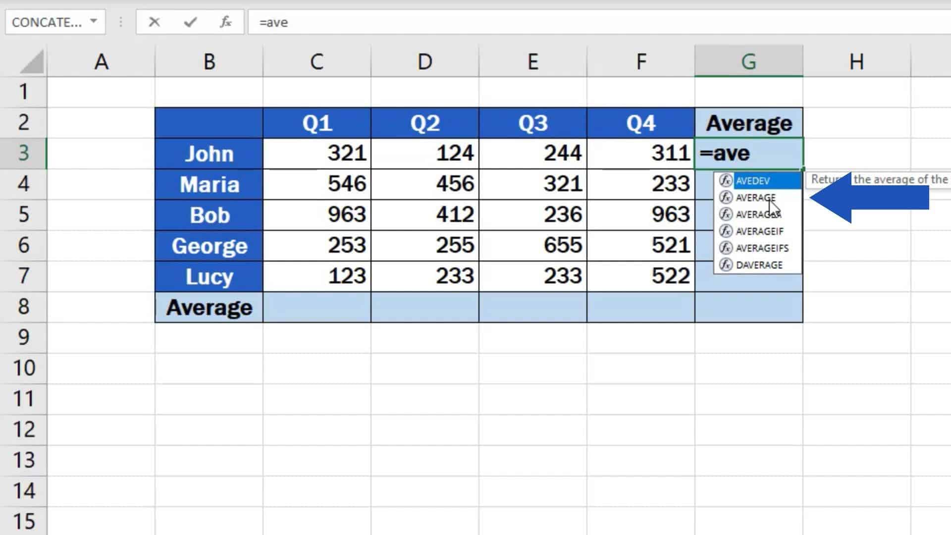 Excel How to Find Average