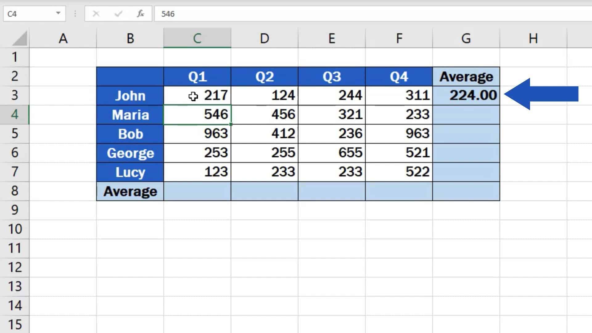 How to Find Average in Excel