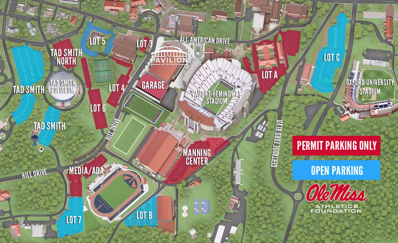 Ole Miss Game Day Parking Pass