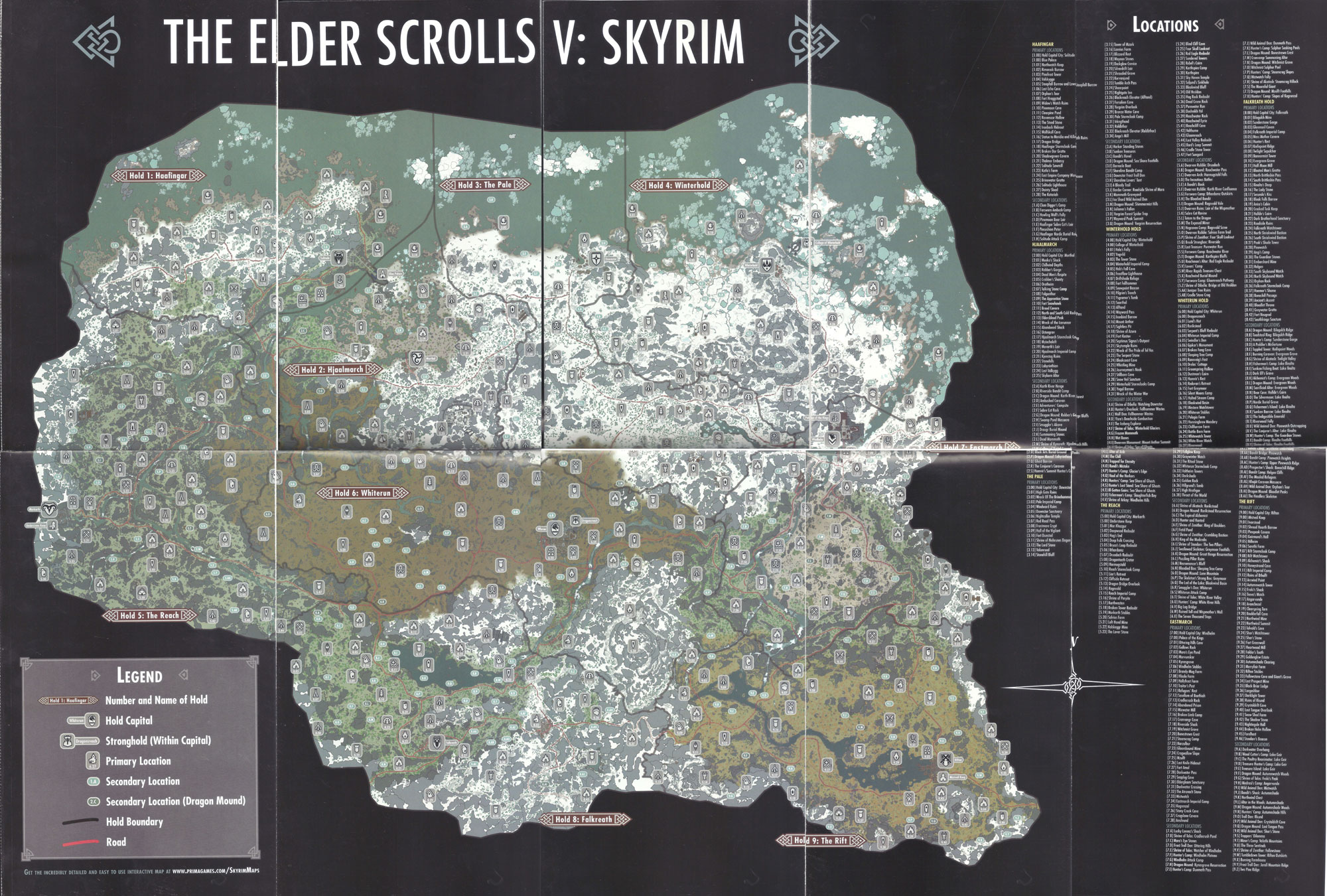Complete Map of Skyrim with All Locations