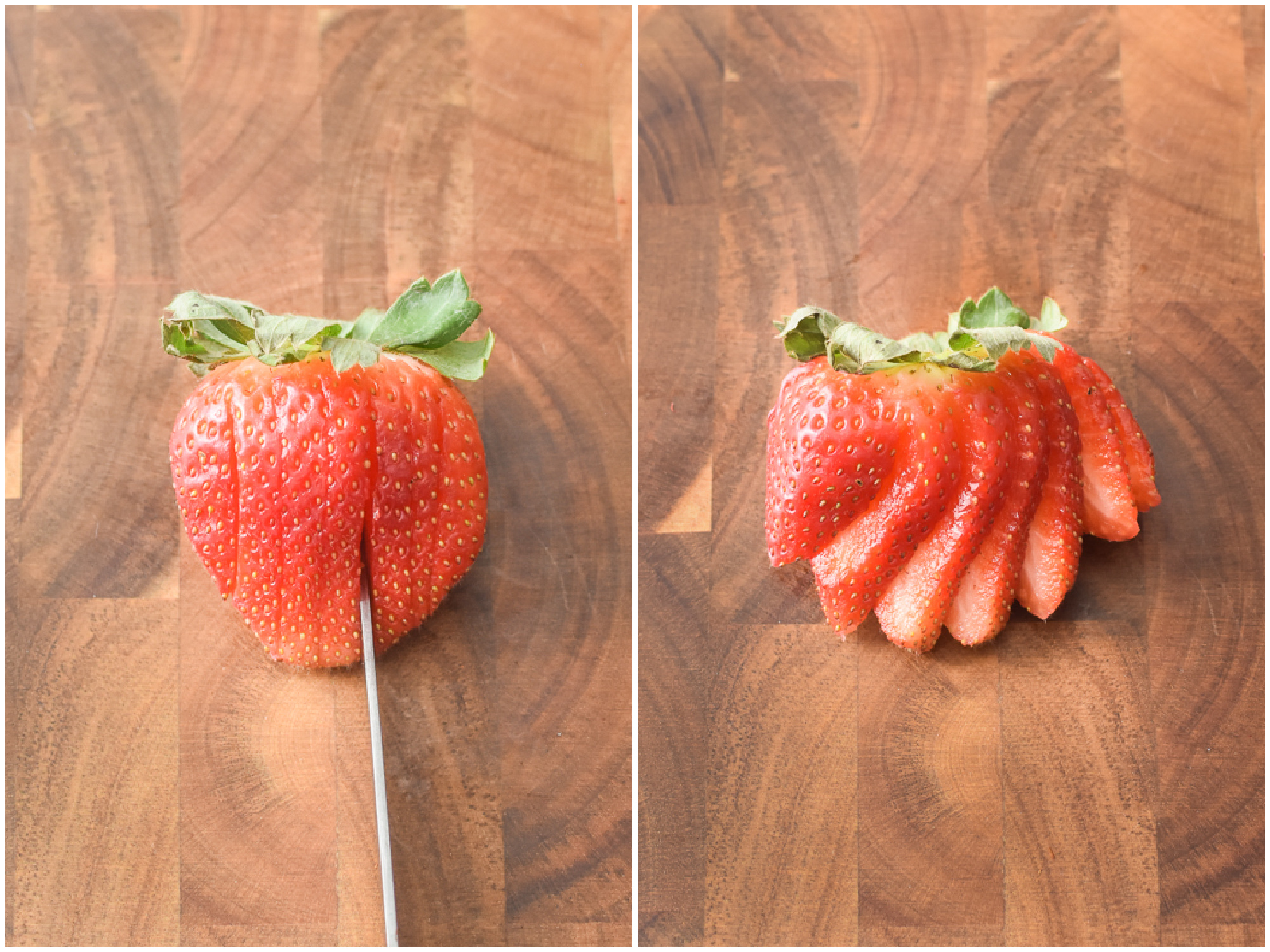 How to Fan a Strawberry