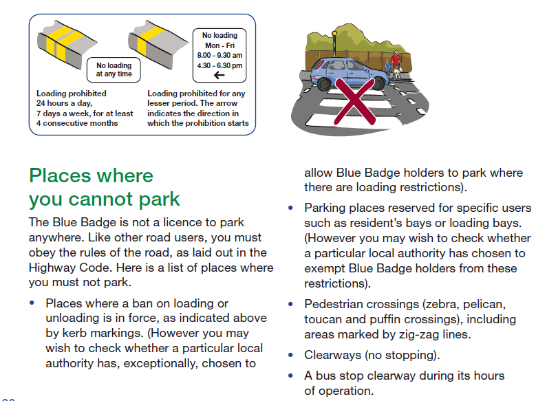 Can Blue Badge Holders Park on Double Yellow Lines