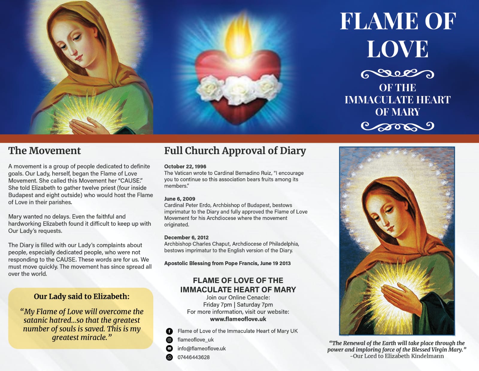 Flame of Love of the Immaculate Heart of Mary
