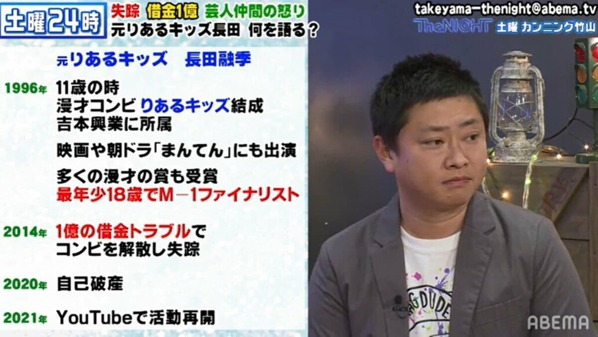 りあるキッズ長田融の現在と失踪真相｜多額の借金と相方安田との今