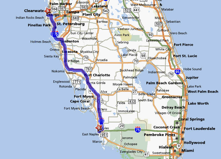 How Far Is Sarasota Florida from Clearwater Florida