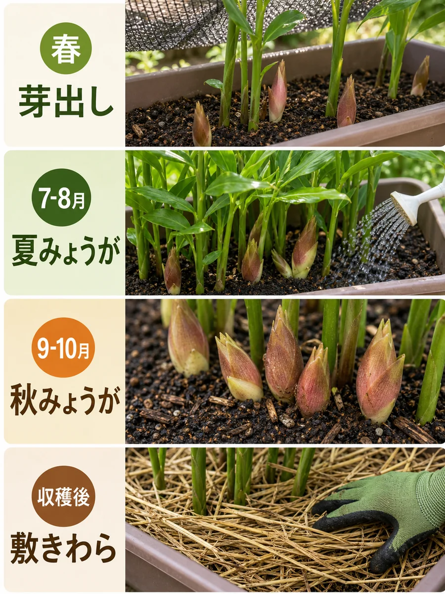みょうがの収穫時期と見極め方！夏秋の違いや花が咲く真相を徹底解説