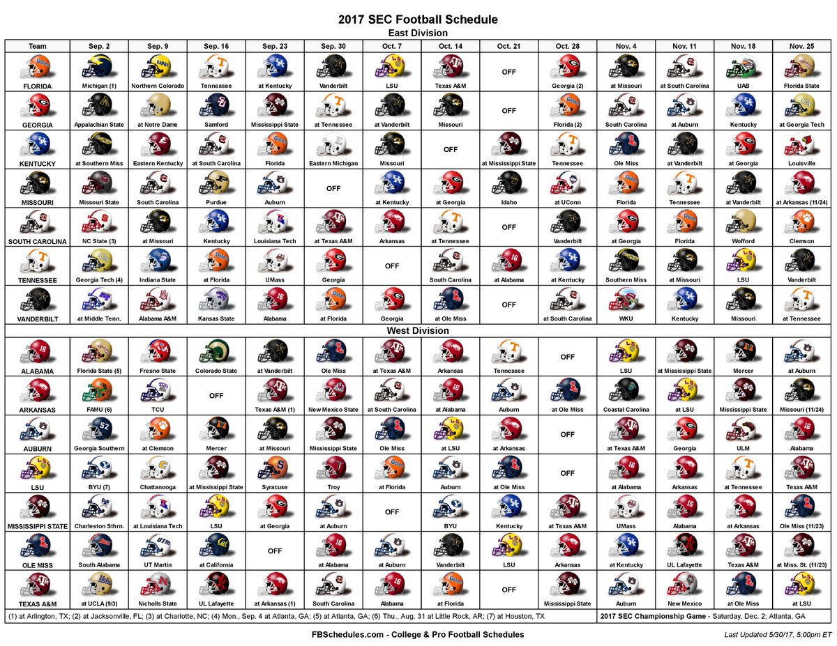 Football Alabama Schedule 2017