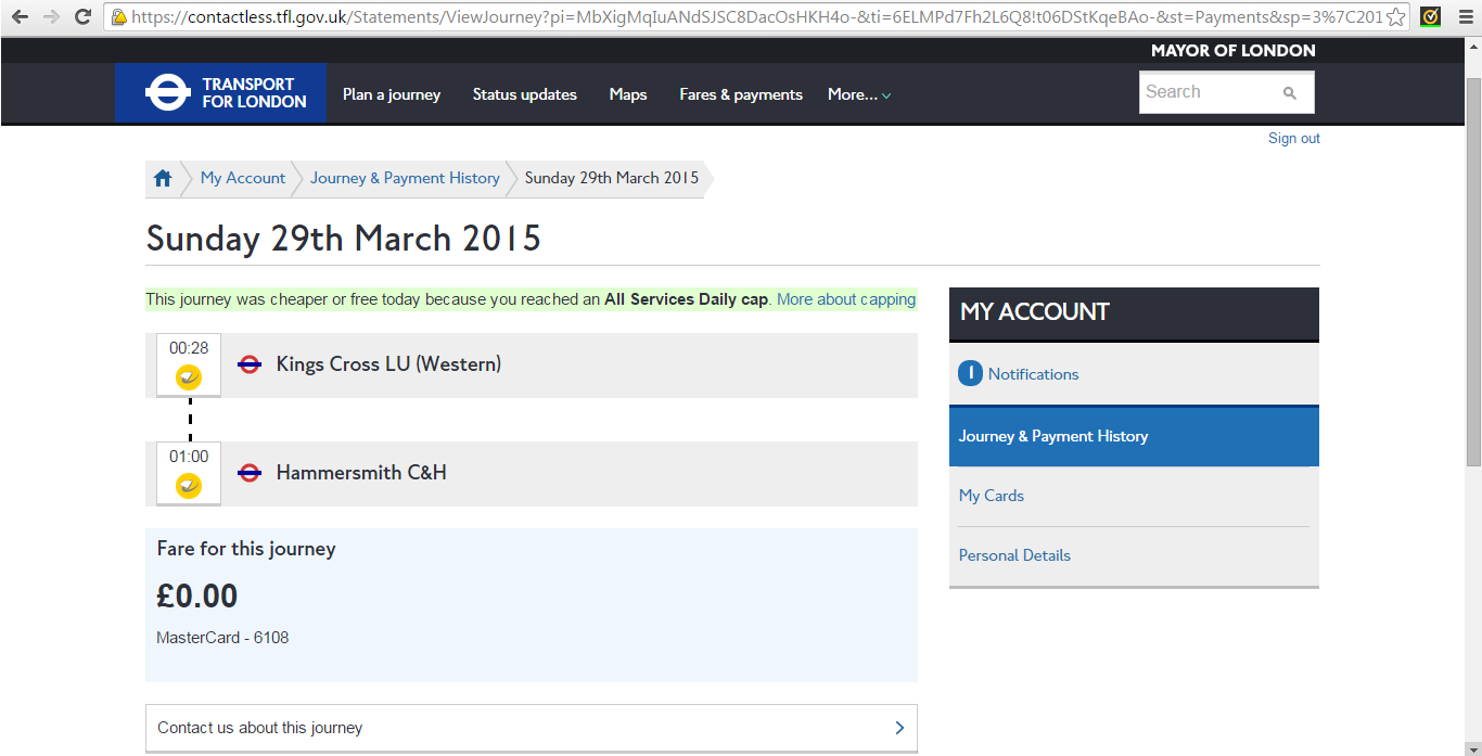 Tfl Unpaid Fares on Bank Statement