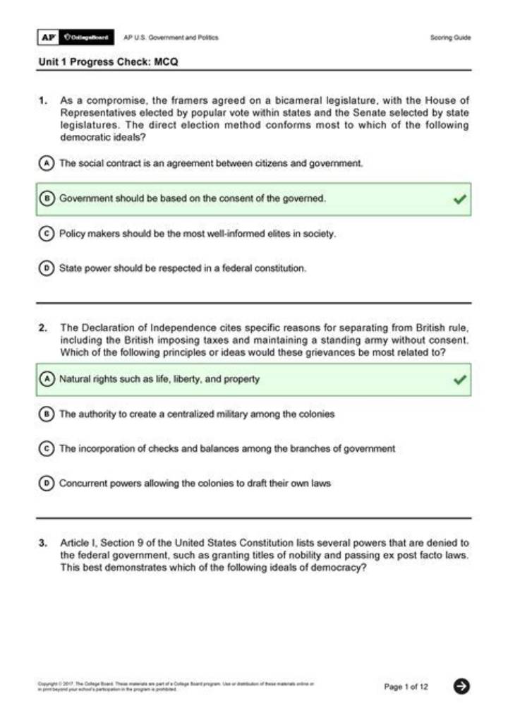 Ap Classroom Unit 1 Progress Check Mcq Answers for Ap Lang
